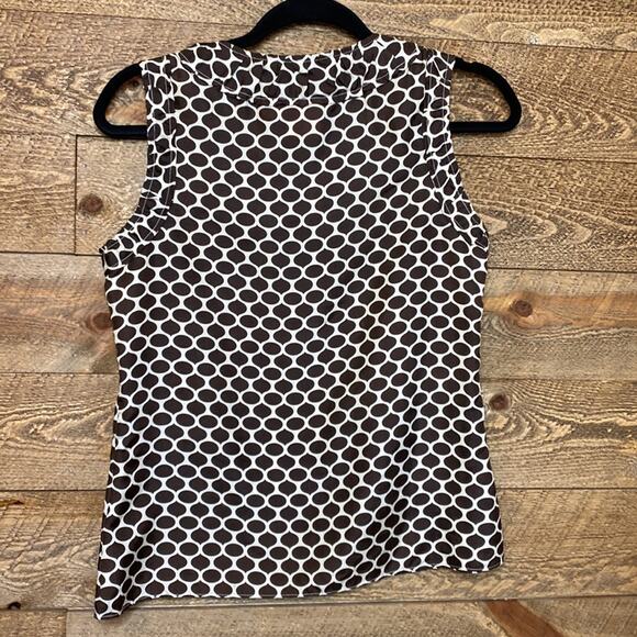 Tory Burch sleeveless Top Blouse Brown Silk Round Neck Size 2 - Picture 5 of 5